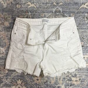 Judy Blue Women's Cream Distressed Jean Shorts